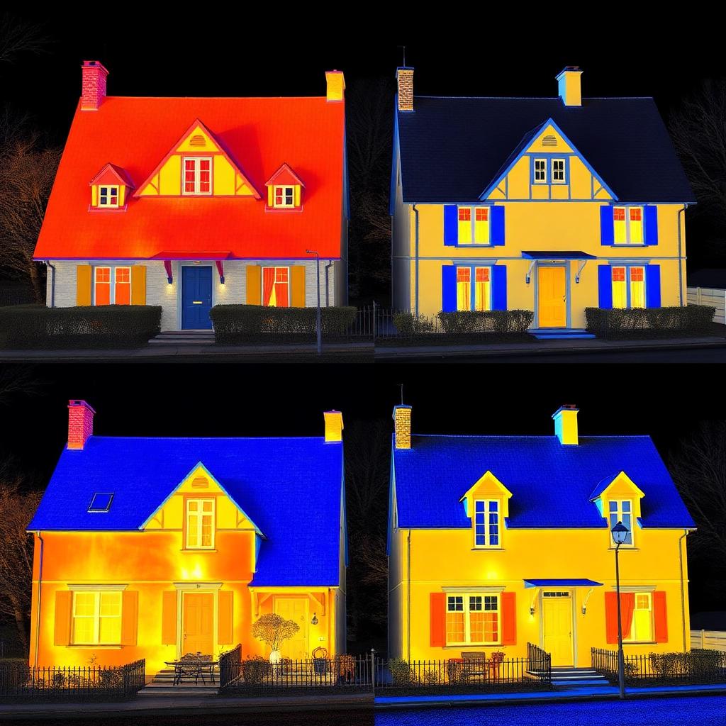 Comparatif thermique : une toiture non traitée chauffe fortement, une toiture peinte reste fraîche